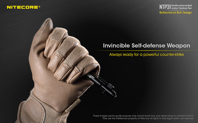 Stylo Tactique Nitecore NTP31 - Brise-vitre - Autodéfense  NYCTALOPE  