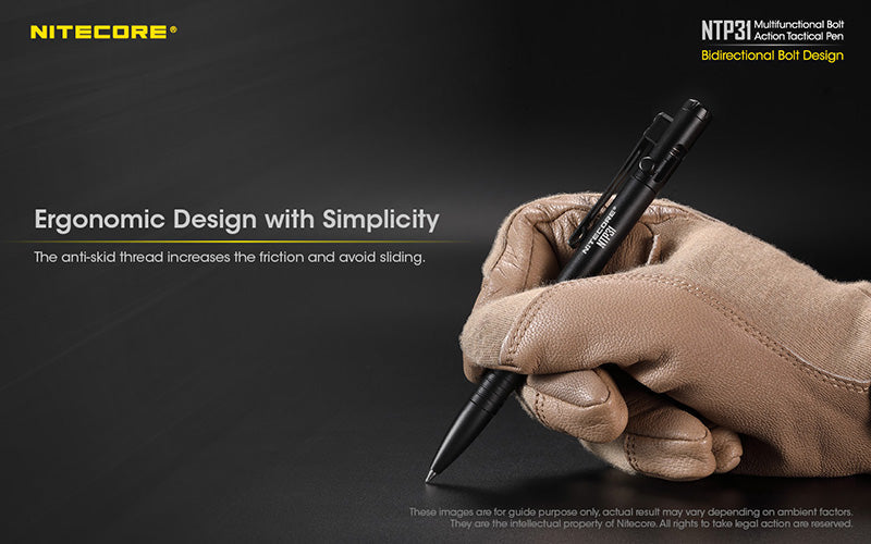 Stylo Tactique Nitecore NTP31 - Brise-vitre - Autodéfense  NYCTALOPE  