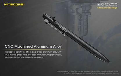 Stylo Tactique Nitecore NTP31 - Brise-vitre - Autodéfense  NYCTALOPE  