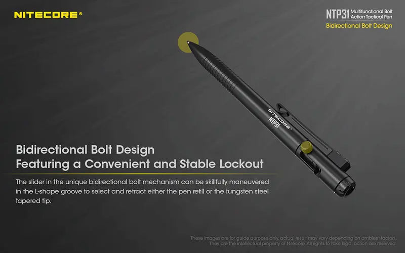 Stylo Tactique Nitecore NTP31 - Brise-vitre - Autodéfense  NYCTALOPE  