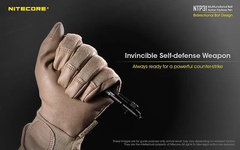 Stylo Tactique Nitecore NTP31 - Brise-vitre - Autodéfense  NYCTALOPE  