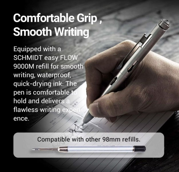 Nextorch NP11 Ti - Stylo tactique de sécurité avec brise vitre - Titane - NYCTALOPE