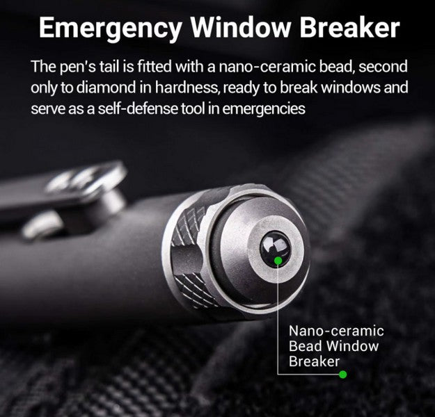 Nextorch NP11 Ti - Stylo tactique de sécurité avec brise vitre - Titane - NYCTALOPE