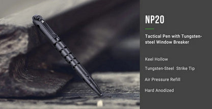 Nextorch NP20 - Stylo tactique de sécurité avec brise vitre - Noir  NYCTALOPE  