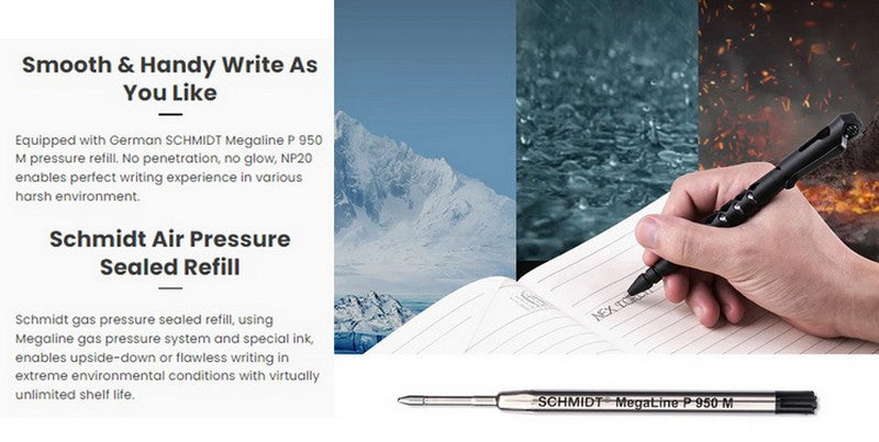 Nextorch NP20 - Stylo tactique de sécurité avec brise vitre - Noir  NYCTALOPE  