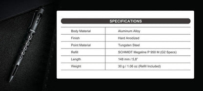 Nextorch NP20 - Stylo tactique de sécurité avec brise vitre - Noir  NYCTALOPE  