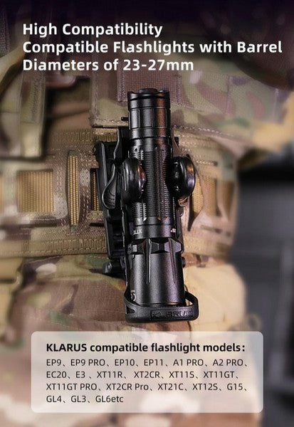 Klarus AH3 Etui Holster à tirage rapide pour lampe XT11S, XT11GT Pro, XT12S, XT21C  NYCTALOPE  