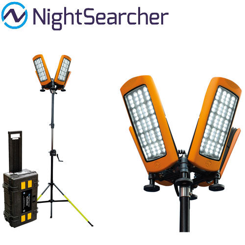 Tour d'éclairage Nightsearcher STRATOSTAR-X 115000 Lumens - Batterie LiFePO4 30Ah - Trépied 4,5m - IP67 - NYCTALOPE