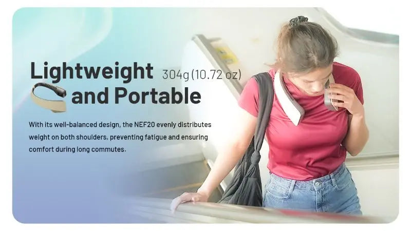 Ventilateur de cou portable Nitecore NEF20 – capacité 4000 mAh – Rechargeable USB-C  NYCTALOPE  