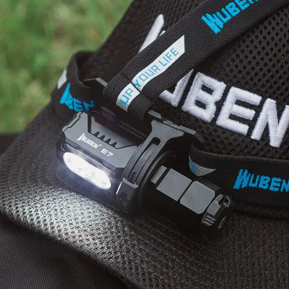 Wuben E7 - Lampe frontale LED rechargeable 1800 lumens