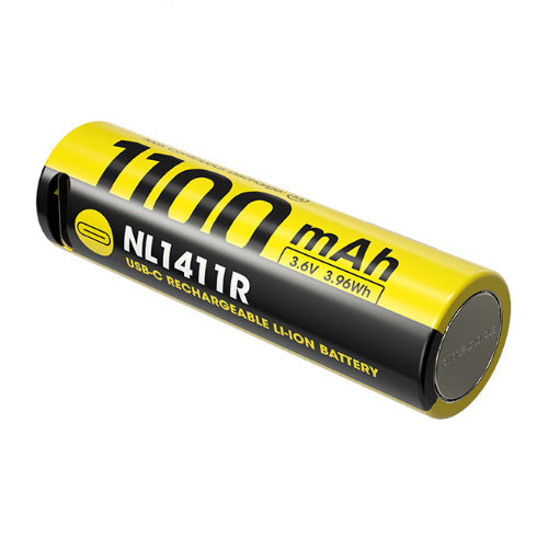 Batterie Nitecore NL1411R 14500 - 1100mAh rechargeable en USB-C  NYCTALOPE  