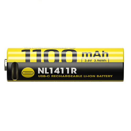 Batterie Nitecore NL1411R 14500 - 1100mAh rechargeable en USB-C  NYCTALOPE  
