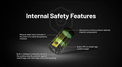 Batterie Nitecore NL1816R 18350 rechargeable USB-C - 1600mAh 3.6V protégée Li-ion  NYCTALOPE  