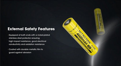 Batterie Nitecore NL1840 18650 - 4000mAh 3.6V protégée Li-ion  NYCTALOPE  
