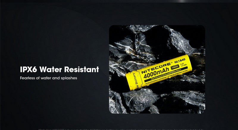 Batterie Nitecore NL1840 18650 - 4000mAh 3.6V protégée Li-ion  NYCTALOPE  