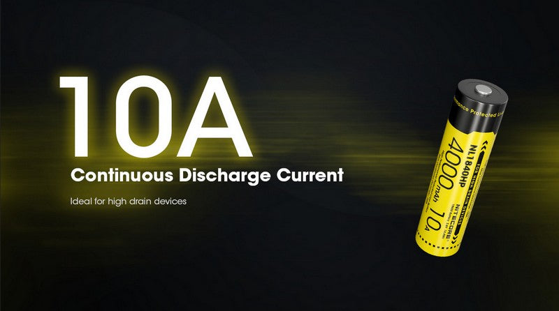 Batterie Nitecore NL1840HP 18650 - 4000mAh 3.6V protégée Li-ion  NYCTALOPE  