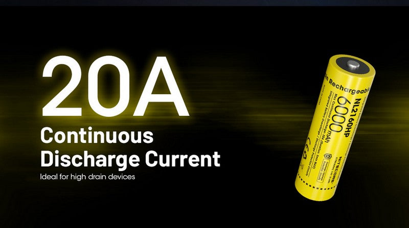 Batterie Nitecore NL2160HP 21700 - 6000mAh 3.6V - protégée Li-ion  NYCTALOPE  