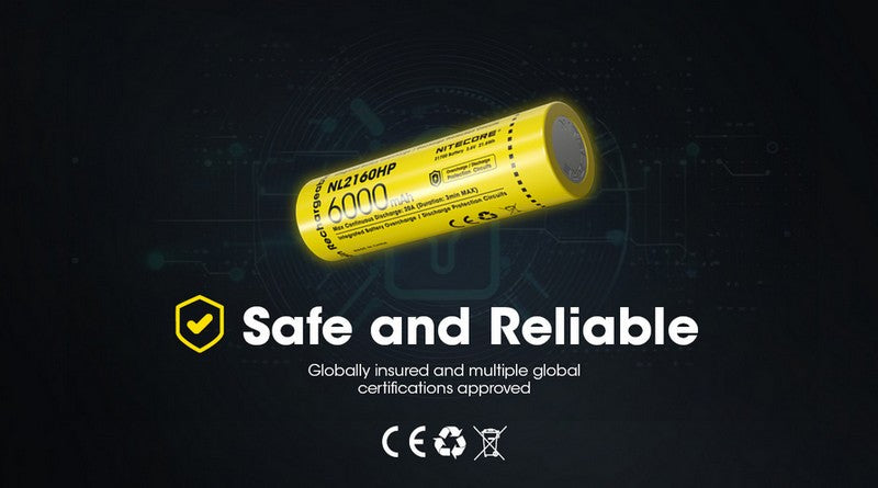 Batterie Nitecore NL2160HP 21700 - 6000mAh 3.6V - protégée Li-ion  NYCTALOPE  