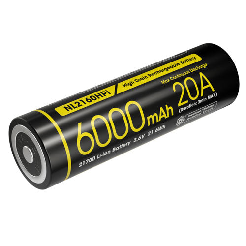 Batterie Nitecore NL2160HPi 21700 - 6000mAh 3.6V - protégée Li-ion - NYCTALOPE