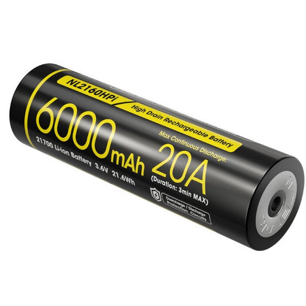 Batterie Nitecore NL2160HPi 21700 - 6000mAh 3.6V - protégée Li-ion  NYCTALOPE  