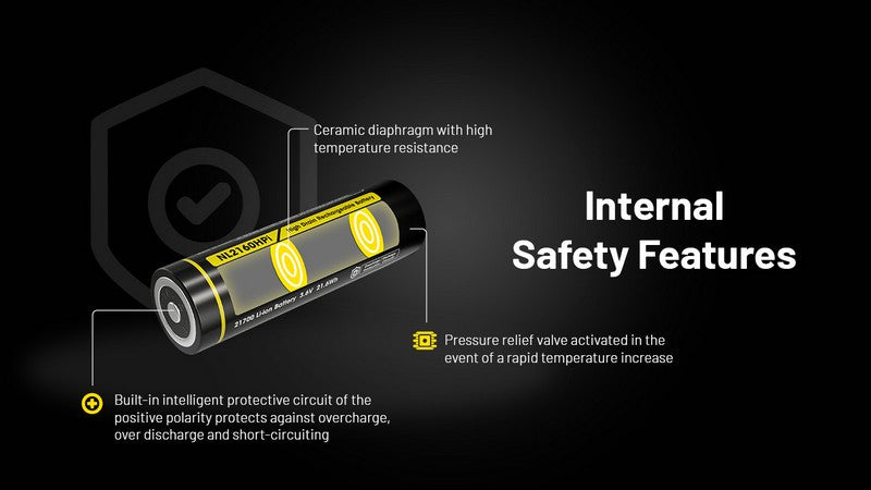 Batterie Nitecore NL2160HPi 21700 - 6000mAh 3.6V - protégée Li-ion - NYCTALOPE