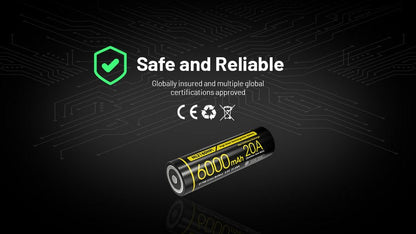 Batterie Nitecore NL2160HPi 21700 - 6000mAh 3.6V - protégée Li-ion  NYCTALOPE  
