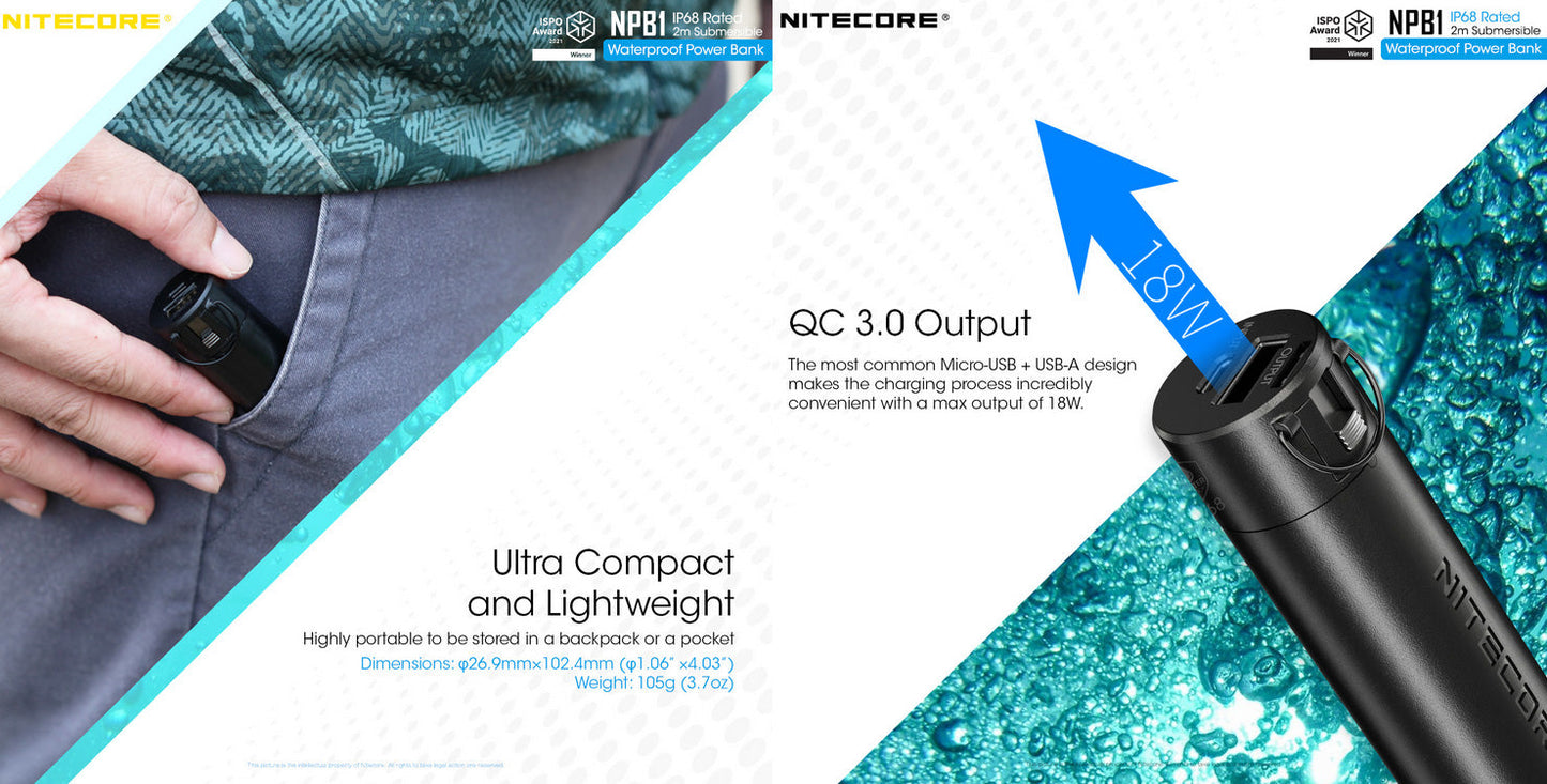 Powerbank Nitecore NPB1 - 5000mAh  NYCTALOPE  