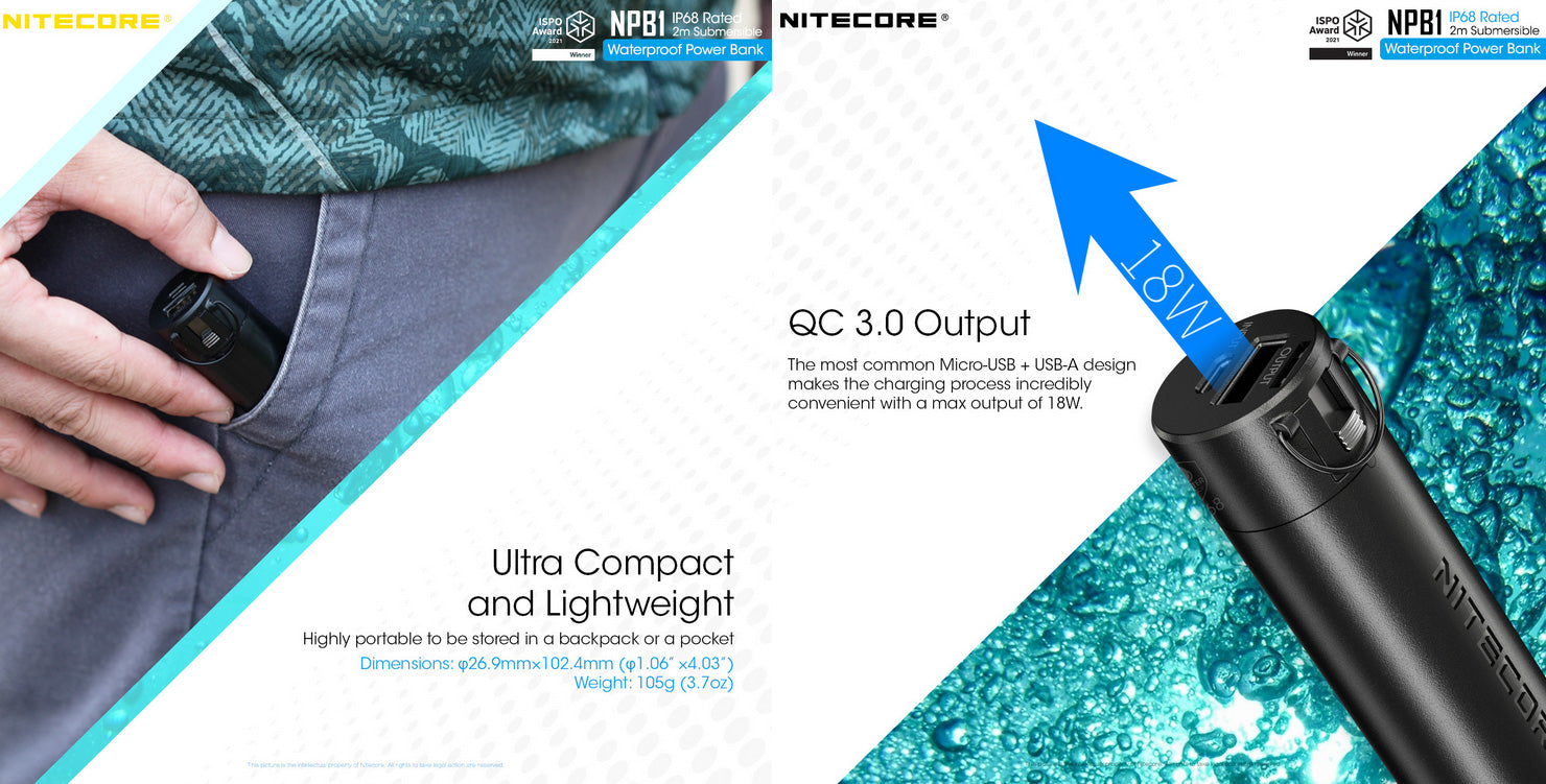 Powerbank Nitecore NPB1 - 5000mAh  NYCTALOPE  