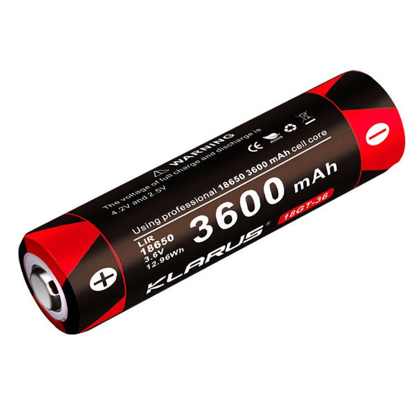 Batterie Klarus 18GT-36 18650 3600mAh protégée LiR pour lampe XT11GT, XT12S, XT2CR Klarus