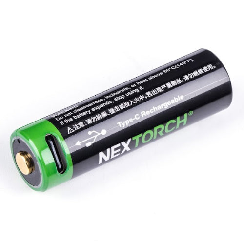 Batterie Nextorch LR06 (AA) 1.5V - 2200mAh port USB-C intégré  NYCTALOPE  