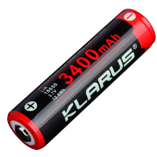 Batterie Klarus 18650 LiR 3400mAh 18650BAT-34 pour lampe XT2C, XT2CR, XT11S, XT12GT - NYCTALOPE