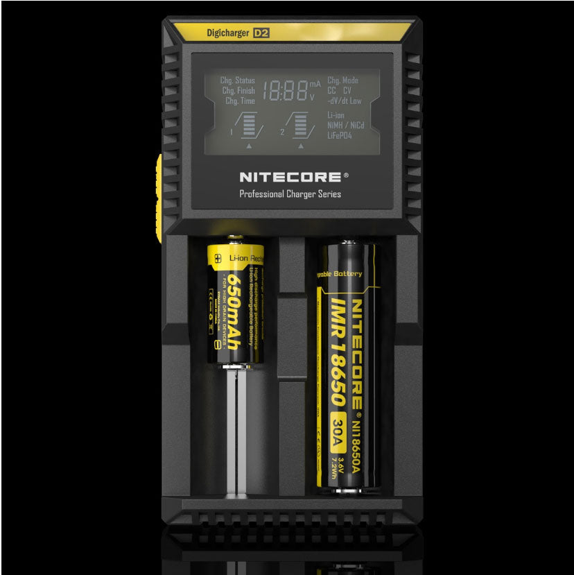 Chargeur D2 Nitecore Li-ion, IMR, Ni-MH, LiFePO4 et Ni-CD Nitecore
