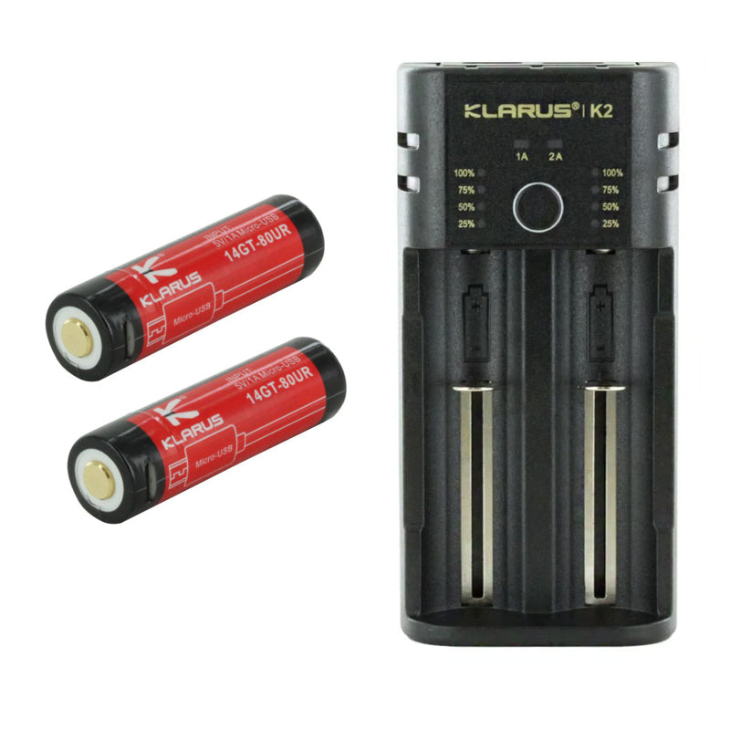 Chargeur Klarus K2 USB, 2 baies Powerbank Li-ion, Ni-MH, Ni-Cd et LiFePO4 Klarus