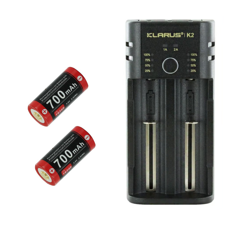 Chargeur Klarus K2 USB, 2 baies Powerbank Li-ion, Ni-MH, Ni-Cd et LiFePO4 Klarus