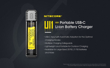 Chargeur Nitecore UI1 pour batteries Li-ion/IMR - Type C  NYCTALOPE  