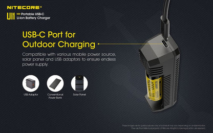 Chargeur Nitecore UI1 pour batteries Li-ion/IMR - Type C  NYCTALOPE  