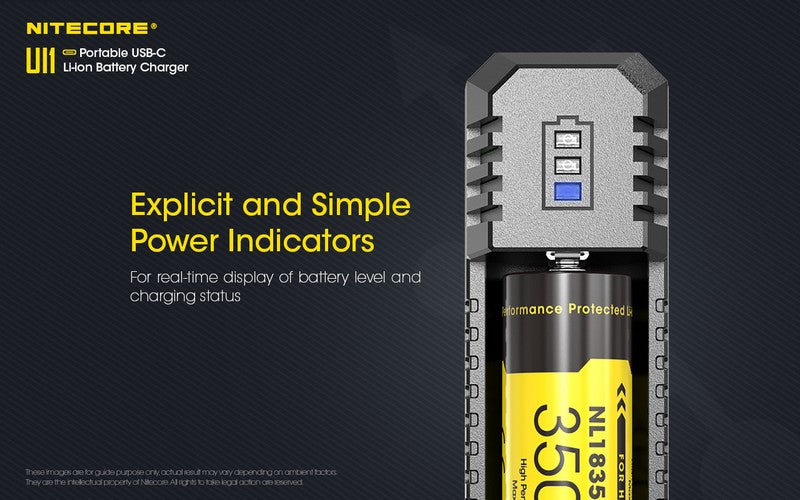 Chargeur Nitecore UI1 pour batteries Li-ion/IMR - Type C  NYCTALOPE  