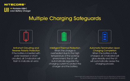 Chargeur Nitecore UI1 pour batteries Li-ion/IMR - Type C  NYCTALOPE  