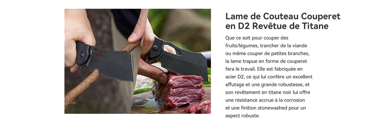 Olight Sentry L1 - Couteau de Poche Pliant de Type Cleaver - Oknife  NYCTALOPE  