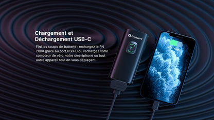 Lampe Vélo Olight RN 2000 – 2000 Lumens  NYCTALOPE  