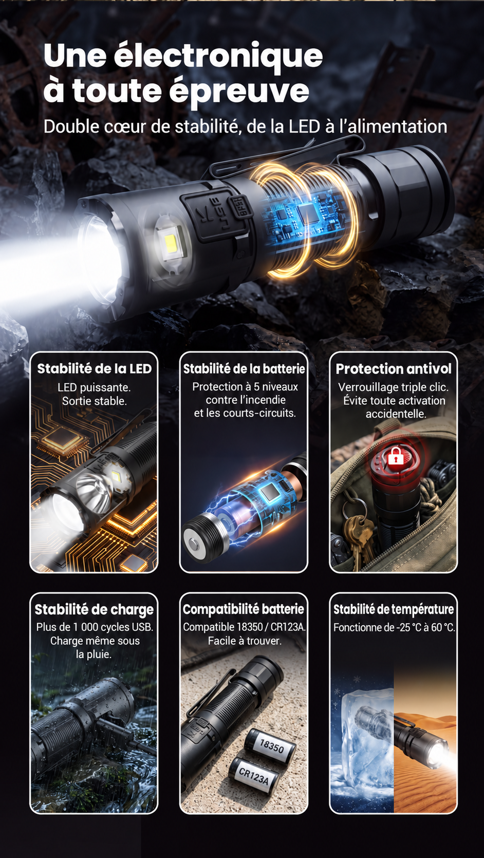 Klarus XT Mini - Lampe tactique compacte à double interrupteur arrière