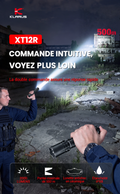 Klarus XT12R - Lampe tactique longue portée à double interrupteur arrière