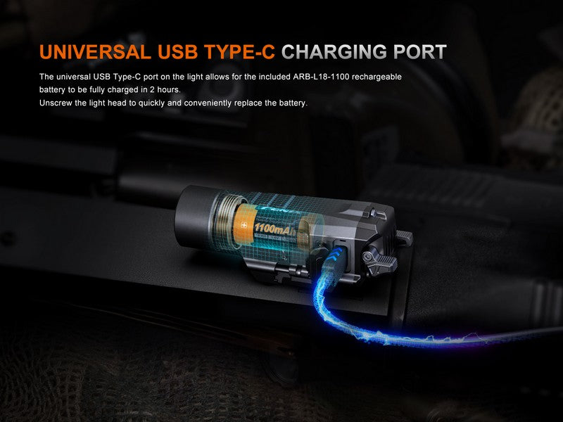 Lampe pour arme Fenix GL19R V2.0 – 1200 Lumens  NYCTALOPE  