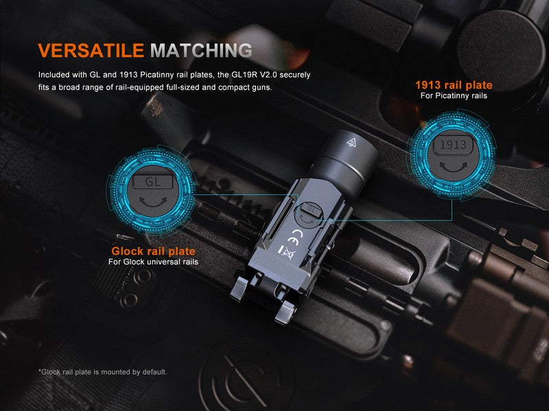 Lampe pour arme Fenix GL19R V2.0 – 1200 Lumens  NYCTALOPE  