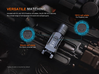 Lampe pour arme Fenix GL19R V2.0 – 1200 Lumens  NYCTALOPE  