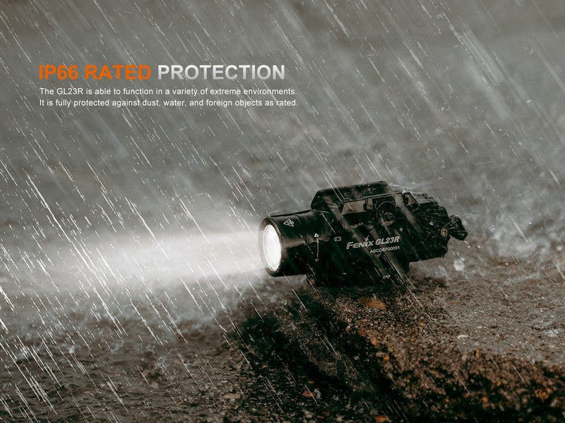 Lampe pour arme Fenix GL23R – 1200 Lumens avec laser vert rechargeable  NYCTALOPE  