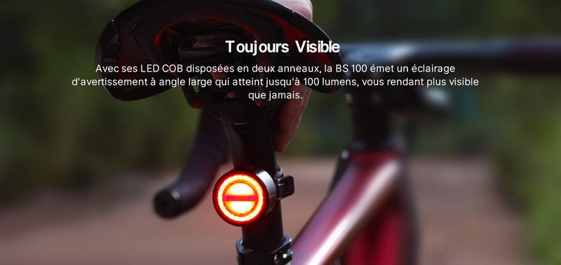 Lampe arrière pour Vélo et VTT Olight  BS100 - 100 Lumens  NYCTALOPE  