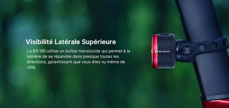 Lampe arrière pour Vélo et VTT Olight  BS100 - 100 Lumens  NYCTALOPE  