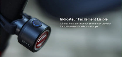 Lampe arrière pour Vélo et VTT Olight  BS100 - 100 Lumens  NYCTALOPE  