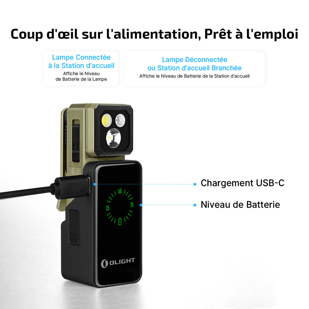 Olight Oclip 2 Ultra Premium - Lampe clip EDC double axe, lumière rouge et UV